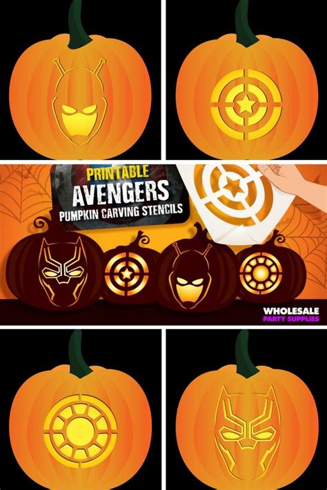 Birthdayexpress Halloween Pumpkin Carving Stencils Pumpkin Carving Avengers