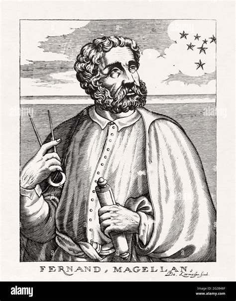 Portrait Of The Portuguese Explorer Ferdinand Magellan Drawn In The