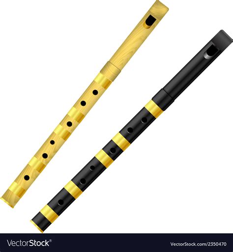 Two Flutes On A White Background Royalty Free Vector Image