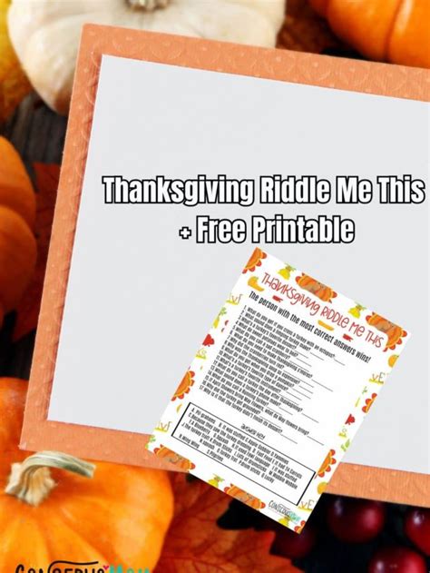 Thanksgiving Riddle Me This Free Printable Conservamom