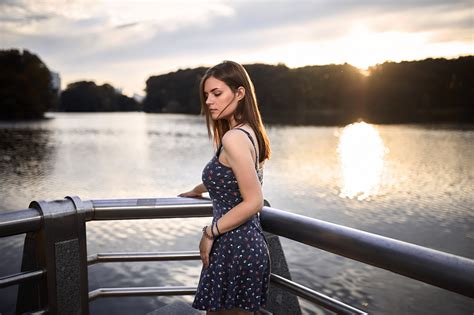 Wallpaper Dress River Portrait Sunset Women Outdoors 2048x1365 Montana29 1443825 Hd