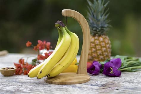 Bamboo Banana Wood Hanger Stand Holder Keep Your Bananas Fresh Even