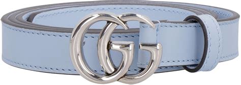 Gucci Gg Buckle Leather Belt In Blue Lyst