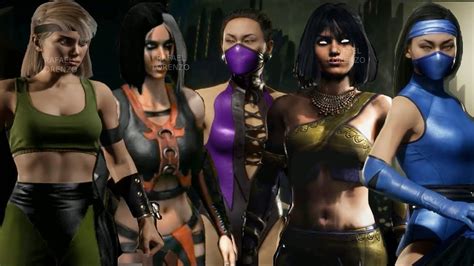 Mortal Kombat All Girls Mileena Kitana Jade Skarlet Tanya Frost Sareena Evolution Skins Mk1