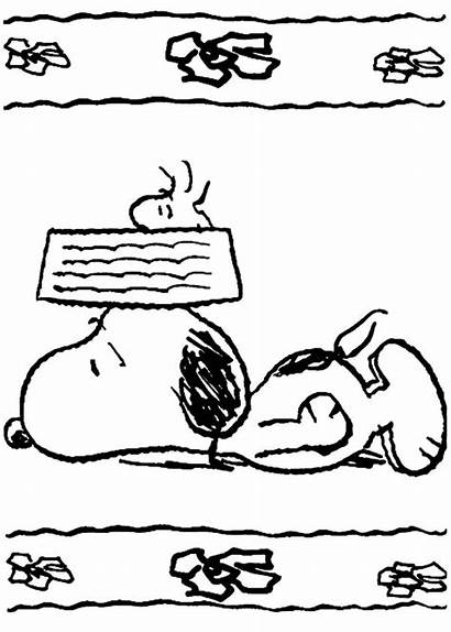 Snoopy Coloring Pages Woodstock Tired Feeling Peanuts
