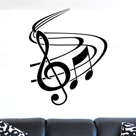 Nice Treble Clef With Swish Musical Wall Sticker Wall Stickers World