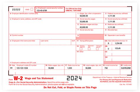 W2 Form 2023 Example Printable Forms Free Online