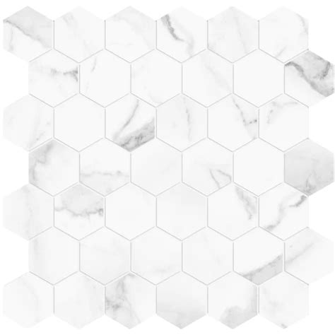 Satori Statuario 12 In X 12 In Polished Porcelain Hexagon Marble Look
