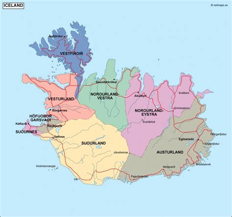 Iceland Political Map Illustrator Vector Eps Maps Eps Illustrator Map