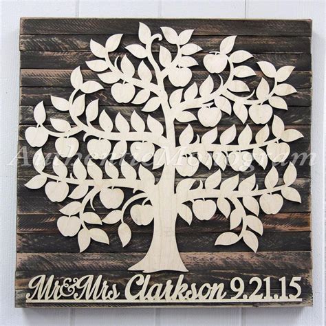 Personalized Wedding Guest Book Wooden Sign For Guest Bridal