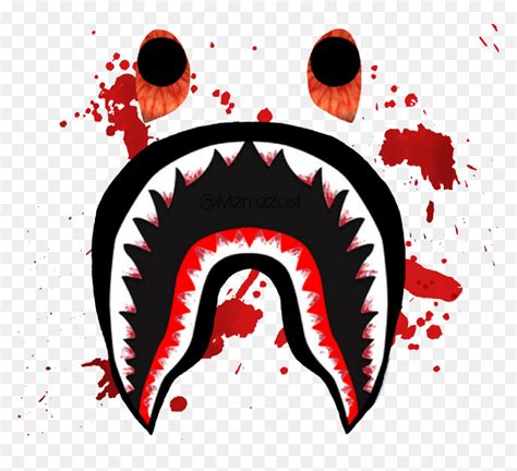 Supreme Hypebeast Blood Bloody Transparent Bape Shark Logo Hd Png