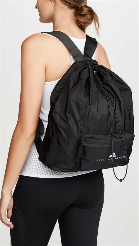 Adidas By Stella Mccartney Gymsack Backpack In Blackwhite Black Lyst