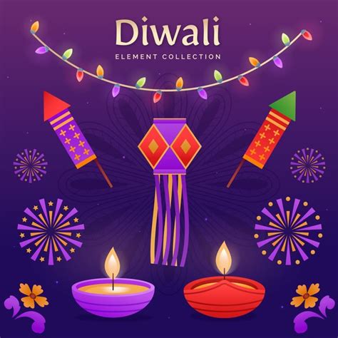 Premium Vector Gradient Elements Collection For Diwali Festival