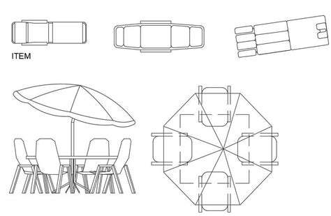 The Autocad Dwg Drawing File Of The Restaurant Umbrella Block With