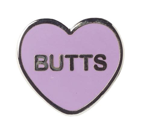 Yesterdays Co Butts Candy Heart Enamel Pin