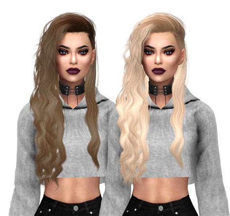 Sims 4 Hairs Kenzar Sims Simpliciaty`s Starfall Hair Naturals Retextured