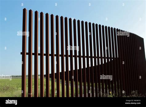 Border Fence Along The Texas Mexico Border Near Brownsville Texas