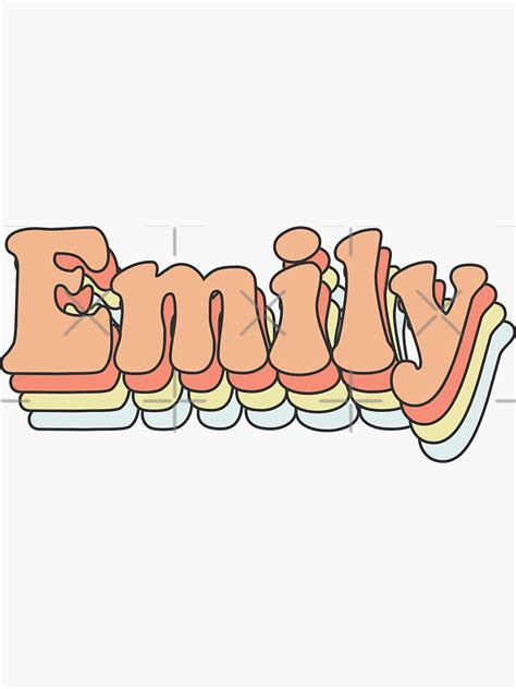Emily Custom Aesthetic Trendy Name Sticker For Sale By Jdotrdot712