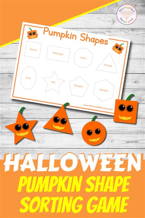 Pumpkin Shape Sorting Activity Halloween Printable Nurtured Neurons