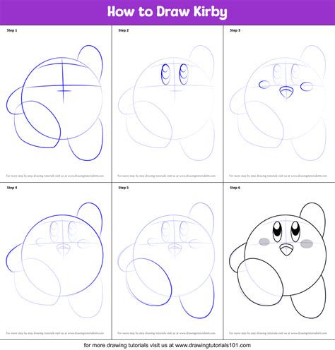 How To Draw Kirby Printable Step By Step Drawing Sheet