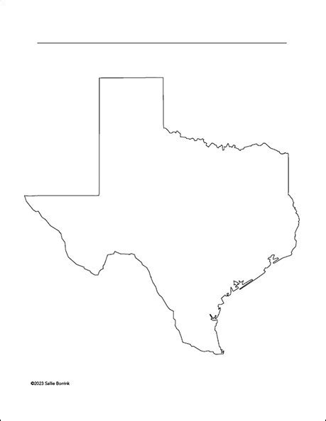 Texas Blank Printable Map Of Texas Sallie Borrink