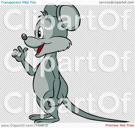 Clipart Happy Mouse Waving In Profile And Standing Upright Royalty