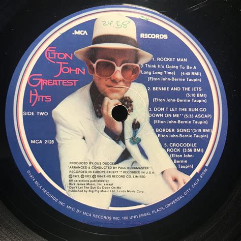 Elton John Greatest Hits Lp Nmex 1974 Rocket Man Ultrasonic Cleaned