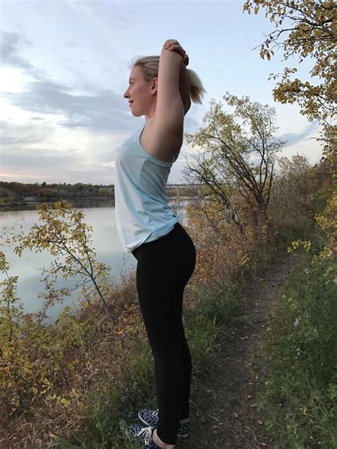 Showing Off Her Booty By The River Hot Girls In Yoga