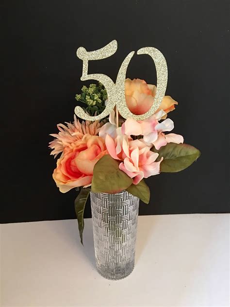 Any Number Centerpieces 50th Birthday Centerpieces Gold Etsy