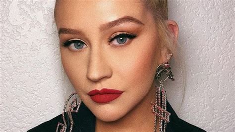 Christina Aguilera Lets It All Hang Out In Busty Red Lipped Selfies