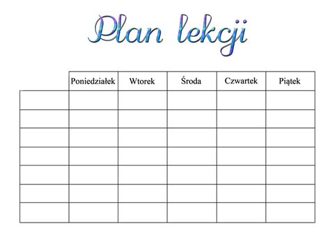 Plan Lekcji Odrobinę Inaczej School Plan How To Plan School Planner