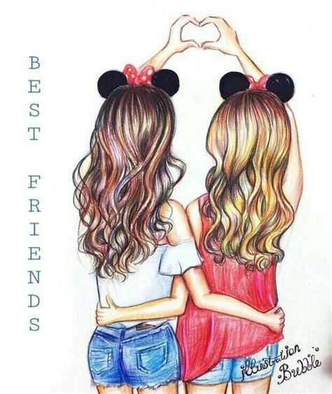 Dibujo Amigas Minnie Girl Drawing Pictures Bff Drawings Best Friend