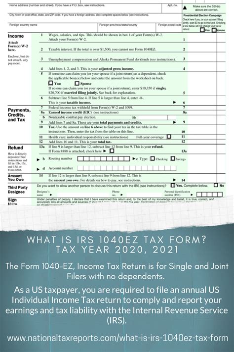 Irs Income Tax Form 1040ez Worksheet