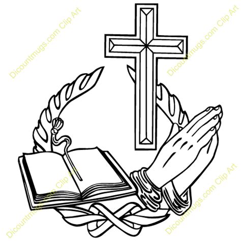 Cross Bible And Praying Hands Clipart Clip Art Library