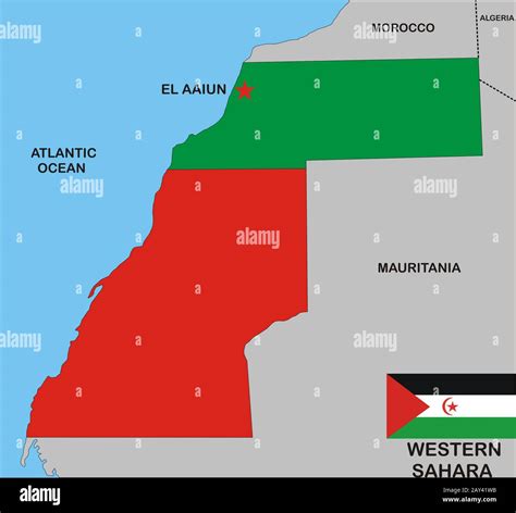 Western Sahara Map Stock Photo Alamy