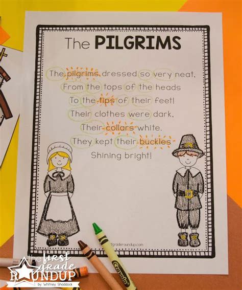 Thanksgiving Pilgrims Pilgrim Thanksgiving Activities Literacy