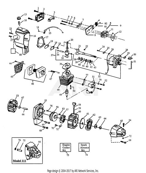 Poulan Pp114 Gas Trimmer 114 Gas Trimmer Parts Diagram For Power Unit