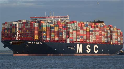 New Worlds Largest Container Ship Msc Gülsün Departs Felixstowe At