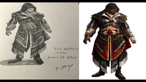 Drawing Ezio Auditore In The Armor Of Altair Ac Youtube