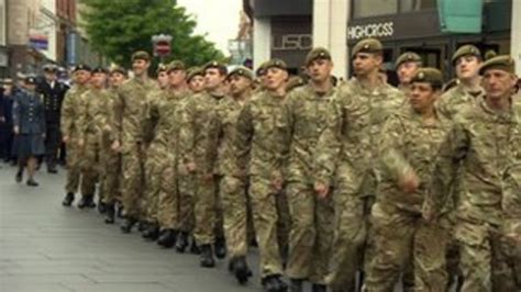 Hundreds March In Leicester In Armed Forces Parade Bbc News