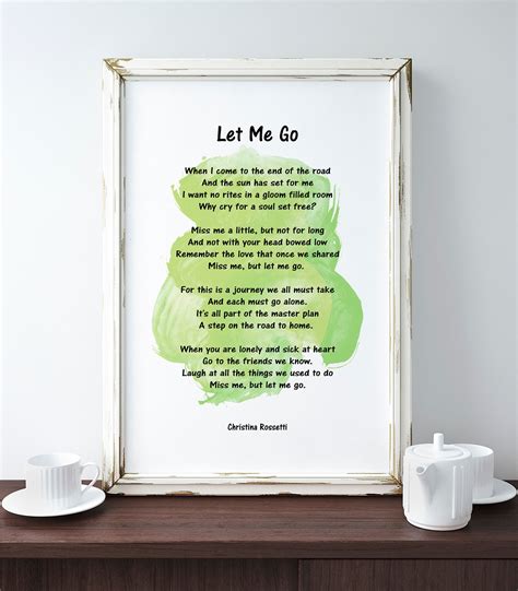 Let Me Go Poem By Christina Rossetti Christina Rossetti Etsy