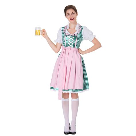 Oktoberfest Dirndl Costume Women German Bavaria Beer Dress Beer Girl