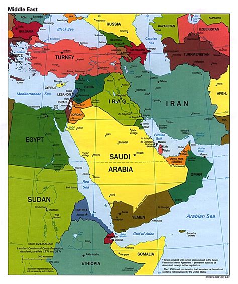 Mapa Político Do Oriente Médio