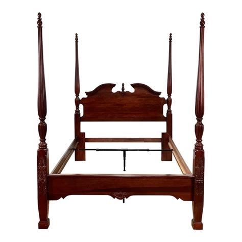 Kincaid Furniture General William Lenoir Cherry Queen Poster Bed Chairish