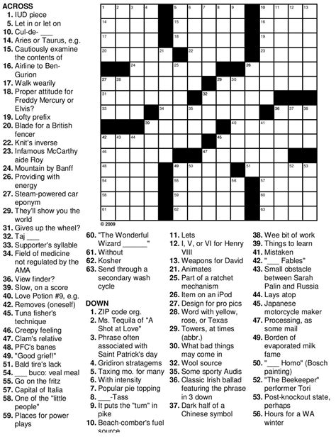 Printable Detroit Free Press Crossword Puzzle Printable Jd