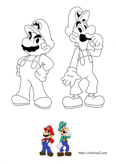 Coloriage Mario Et Luigi Coloriage Gratuit à Imprimer Dessin