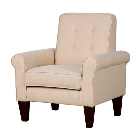 Sit back, relax and engage in comfortable and cozy conversation with friends and family. HomCom Modern Upholstered Linen Tufted Accent Club Arm ...
