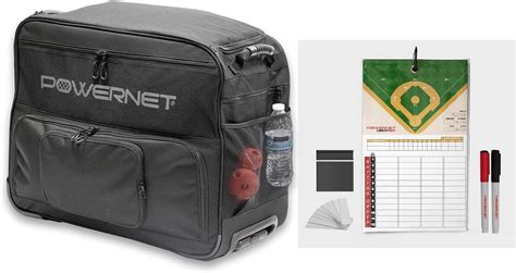 Powernet Rolling Baseball Coach Bag Caddy Magnetic