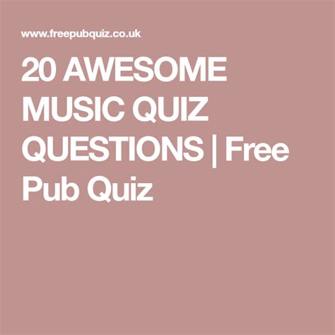 20 Awesome Music Quiz Questions Free Pub Quiz Free Pub Quiz Pub