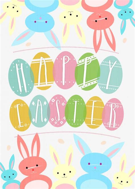 bunnies all over easter card greetings island